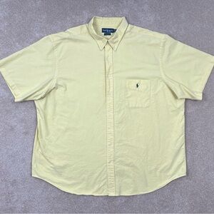 Ralph Lauren Shirt Adult 3XBig Yellow Button Up Long Sleeve Preppy Luxury Men